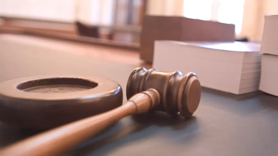 Judge's gavel on a desk
